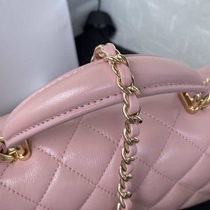 chanel as2431 mini flap lambskin bag with top handle light gold dark pink 004 luxibags.ru .jpg