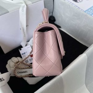 chanel as2431 mini flap lambskin bag with top handle light gold dark pink 005 luxibags.ru .jpg