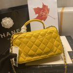 chanel as2431 mini flap lambskin bag with top handle yellow bright gold 005 luxibags.ru .jpg
