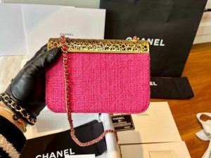 chanel as2535 mini evening bag wool tweed gold tone metal rose red 006 luxibags.ru .jpg