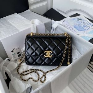 chanel as2649 woc wallet on chain with gold charm small vintage calfskin bag black 001 luxibags.ru .jpg