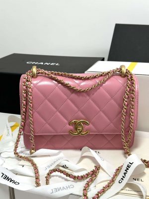chanel as2649 woc wallet on chain with gold charm small vintage calfskin bag pink 001 luxibags.ru .jpg