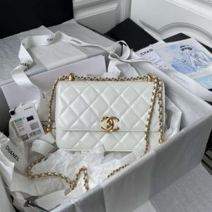chanel as2649 woc wallet on chain with gold charm small vintage calfskin bag white 001 luxibags.ru .jpg