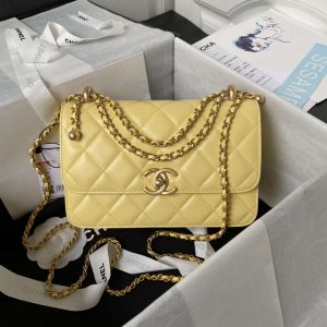 chanel as2649 woc wallet on chain with gold charm small vintage calfskin bag yellow 001 luxibags.ru .jpg
