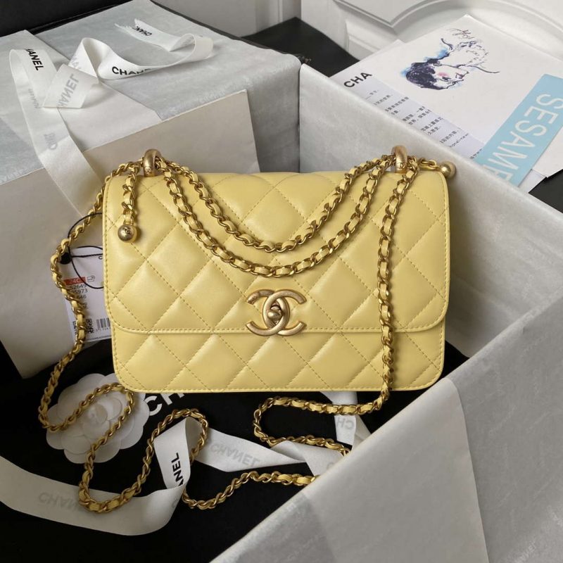 chanel as2649 woc wallet on chain with gold charm small vintage calfskin bag yellow 001 luxibags.ru .jpg