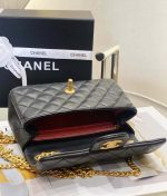 chanel as3041 flap classic bag cf camellia lambskin black gold 006 luxibags.ru .jpg