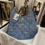 chanel as3156 maxi hobo bag printed denim gold tone metal blue 01 luxibags.ru .jpg