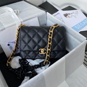 chanel as3206 small flap bag lambskin gold tone metal black 01 luxibags.ru .jpg