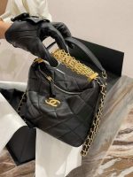 chanel as3242 small hobo bag lambskin strass gold tone metal black 008 luxibags.ru .jpg