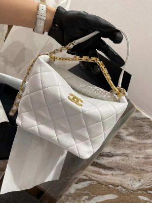 chanel as3242 small hobo bag lambskin strass gold tone metal white 005 luxibags.ru .jpg