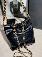 chanel as3260 22 mini handbag calfskin pearl chain black with gold 002 luxibags.ru .jpg