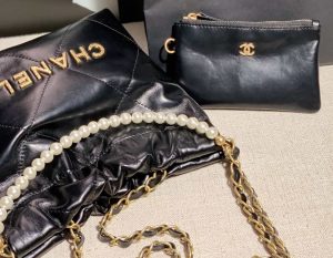 chanel as3260 22 mini handbag calfskin pearl chain black with gold 007 luxibags.ru .jpg