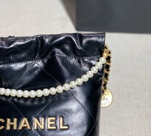 chanel as3260 22 mini handbag calfskin pearl chain black with gold 008 luxibags.ru .jpg