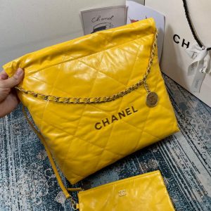 chanel as3260 22 small handbag shiny calfskin yellow gold 002 luxibags.ru .jpg