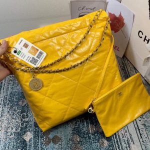 chanel as3260 22 small handbag shiny calfskin yellow gold 004 luxibags.ru .jpg