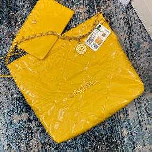 chanel as3260 22 small handbag shiny calfskin yellow gold 007 luxibags.ru .jpg