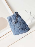 chanel as3260 22 small handbag silver tone metal canvas blue denim 04 luxibags.ru .jpg