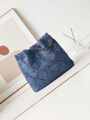 chanel as3261 22 bag silver tone metal canvas blue denim 05 luxibags.ru .jpg