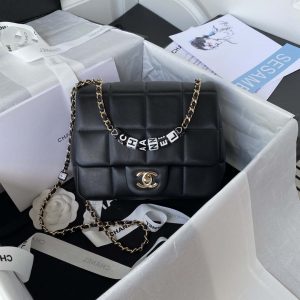 chanel as3331 small flap 19cm bag black lambskin gold 010 luxibags.ru .jpg
