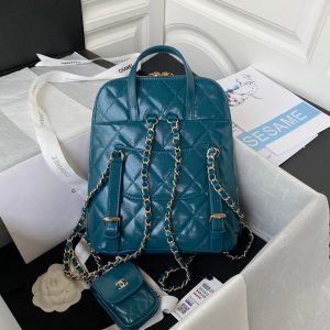 chanel as3332 backpack shiny calfskin bag blue 002 luxibags.ru .jpg