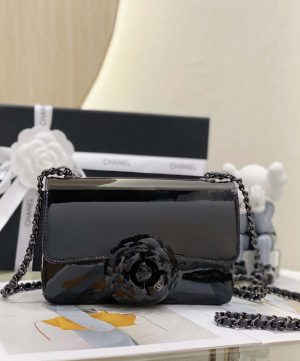 chanel as3356 mini flap 18cm patent leather camellia black 002 luxibags.ru .jpg