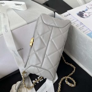 chanel as3365 mini flap bag 17cm lambskin gray 006 luxibags.ru .jpg