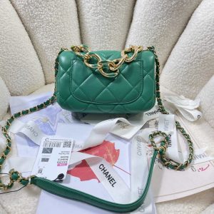 chanel as3365 mini flap bag 17cm lambskin green 003 luxibags.ru .jpg