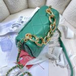 chanel as3365 mini flap bag 17cm lambskin green 004 luxibags.ru .jpg