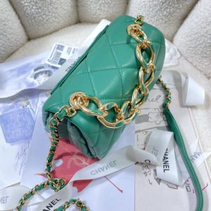 chanel as3365 mini flap bag 17cm lambskin green 004 luxibags.ru .jpg