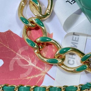 chanel as3365 mini flap bag 17cm lambskin green 007 luxibags.ru .jpg