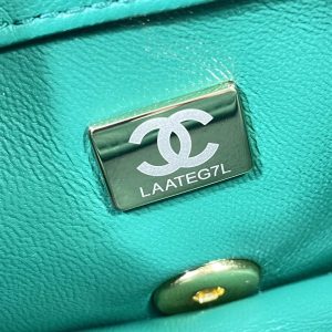 chanel as3365 mini flap bag 17cm lambskin green 009 luxibags.ru .jpg