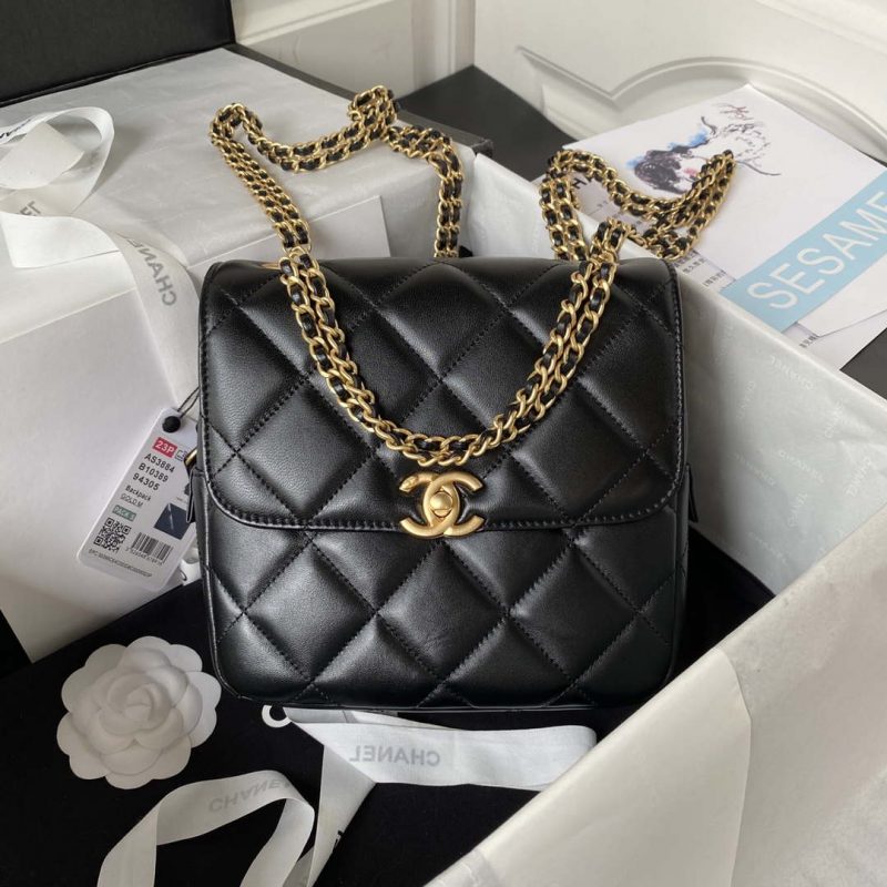 chanel as3384 backpack chain bag lambskin black 001 luxibags.ru .jpg