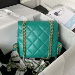 chanel as3384 backpack chain bag lambskin green 002 luxibags.ru .jpg
