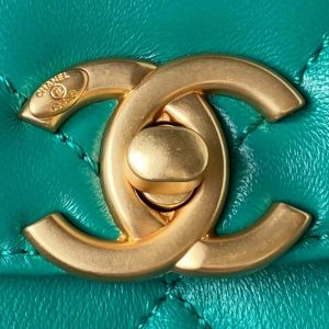 chanel as3384 backpack chain bag lambskin green 003 luxibags.ru .jpg