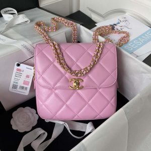 chanel as3384 backpack chain bag lambskin pink 001 luxibags.ru .jpg