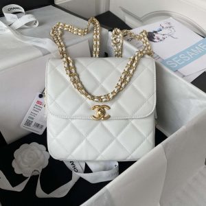 chanel as3384 backpack chain bag lambskin white 001 luxibags.ru .jpg