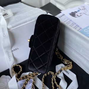 chanel as3442 mini flap bag velvet enamel gold tone metal black 006 luxibags.ru .jpg