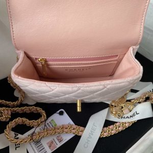 chanel as3442 mini flap bag velvet enamel gold tone metal pink 007 luxibags.ru .jpg