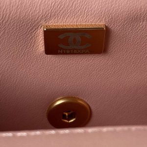 chanel as3442 mini flap bag velvet enamel gold tone metal pink 008 luxibags.ru .jpg