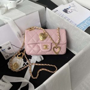chanel as3456 mini flap bag lambskin gold tone metal pink 001 luxibags.ru .jpg