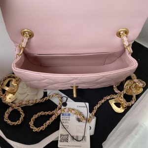 chanel as3456 mini flap bag lambskin gold tone metal pink 007 luxibags.ru .jpg
