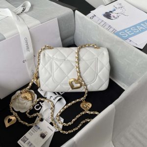 chanel as3456 mini flap bag lambskin gold tone metal white 002 luxibags.ru .jpg
