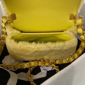 chanel as3498 flap bag shearling yellow 007 luxibags.ru .jpg