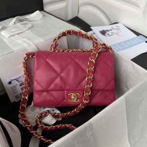 chanel as3499 flap bag lambskin rose red 001 luxibags.ru .jpg