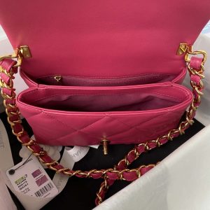 chanel as3499 flap bag lambskin rose red 007 luxibags.ru .jpg