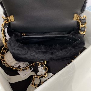 chanel as3499 flap bag shearling black 009 luxibags.ru .jpg