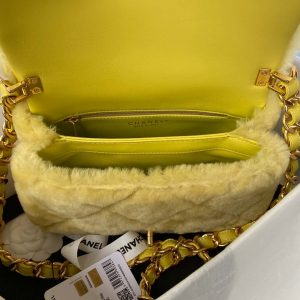chanel as3499 flap bag shearling yellow 007 luxibags.ru .jpg