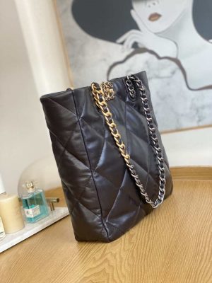 chanel as3519 chanel19 shopping bag shiny lambskin dark brown 004 luxibags.ru .jpg