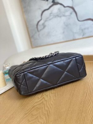 chanel as3519 chanel19 shopping bag shiny lambskin dark brown 009 luxibags.ru .jpg