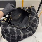 chanel as3564 maxi hobo bag wool tweed gold tone metal black gray 007 luxibags.ru .jpg